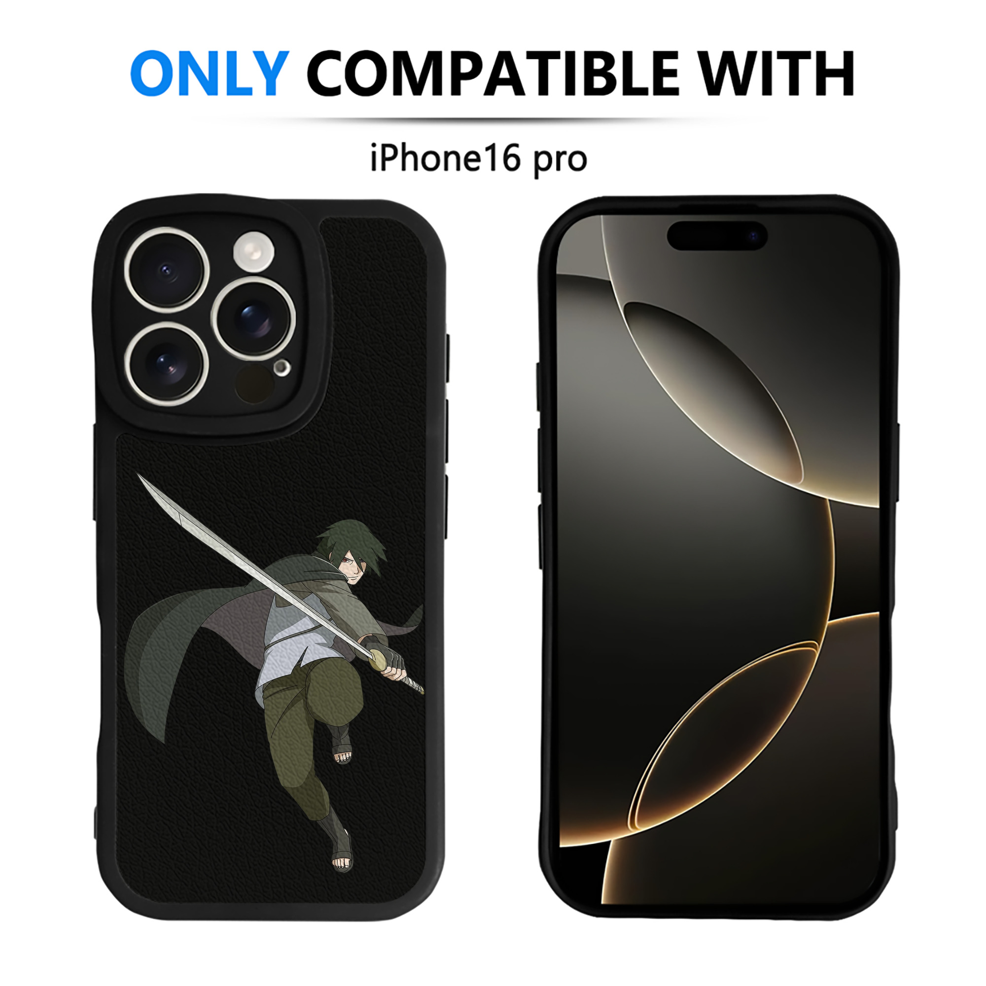 （画像用） NARUTO -ナルト- うちは サスケ Uchiha Sasuke 【iPhone 16シリーズ対応】シリコンスマホケース（レザー調） 材質：シリコン